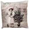 Sierkussenhoes nostalgisch meisje met kerstboom 45*45