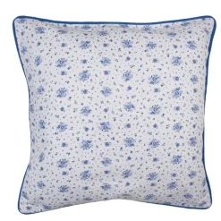 Sierkussenhoes roosjes blauw