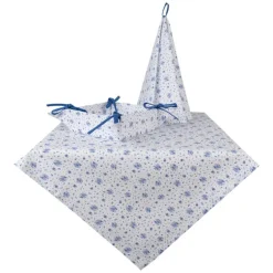 Sierkussenhoes roosjes blauw