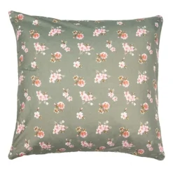 Sierkussenhoes roosjes groen/beige 40*40
