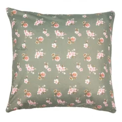 Sierkussenhoes roosjes groen/beige 50*50