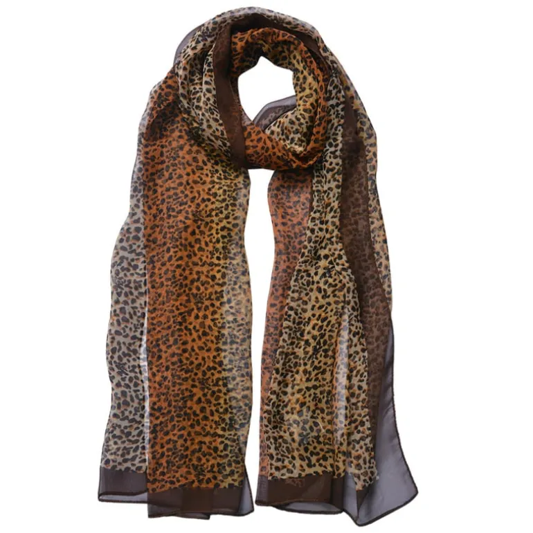 Sjaal panterprintje oker/bruin