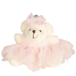 Sleutelhanger beer met roze jurkje