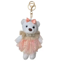 Sleutel-tashanger beertje wit 15cm