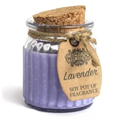 Sojawas kaars in glazen pot Lavendel