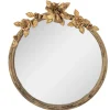 Spiegel met bloemen brons/goudkleur 39*44