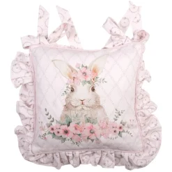 Stoelkussenhoes met ruche Floral Easter Bunny