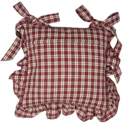 Stoelkussenhoes met ruche Kerst Cosy Lodge