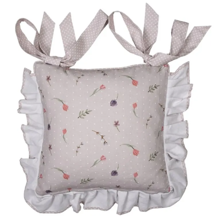 Stoelkussenhoes met ruche Happy Bunny 40*40