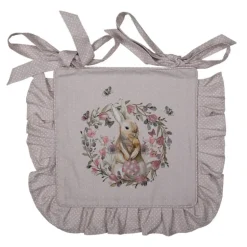 Stoelkussenhoes met ruche Happy Bunny 40*40