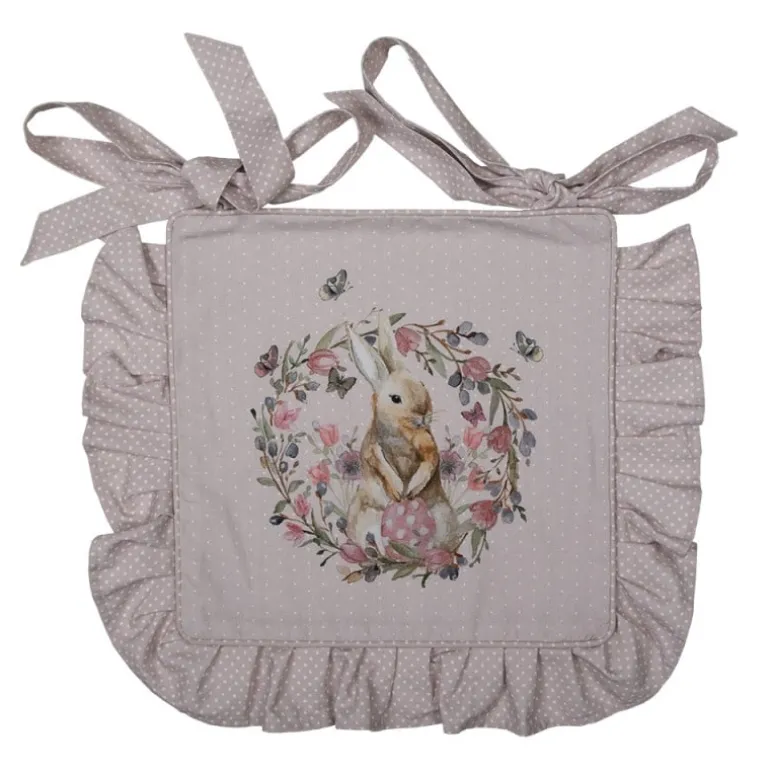 Stoelkussenhoes met ruche Happy Bunny 40*40