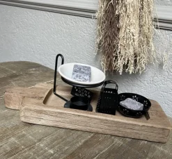 Stoer houten bakje (M) 35*12*4