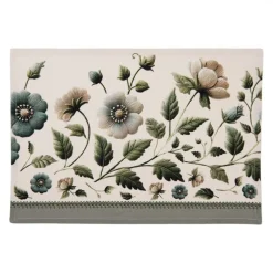 Stoffen placemats (6) Anemoon beige/groen