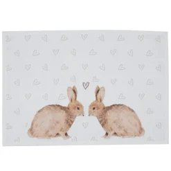 Stoffen placemats (6) Bunnies in Love