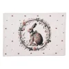 Stoffen placemats (6) haas en roosjes groen