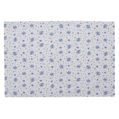 Stoffen placemats (6) roosjes blauw