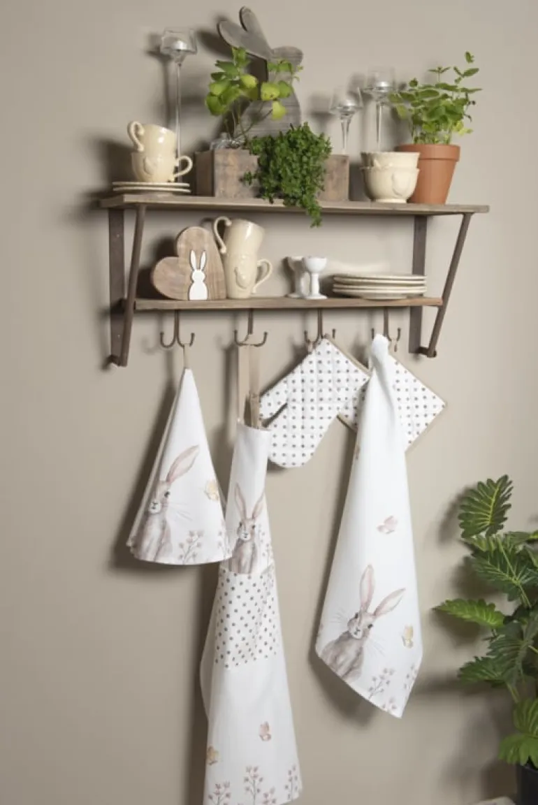 Stoffen placemats (6) Rustic Easter Bunny