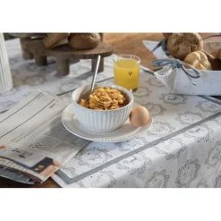 Stoffen placemats (6) wit/grijs hond