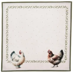 Stoffen servetten (6) boerderij kippen
