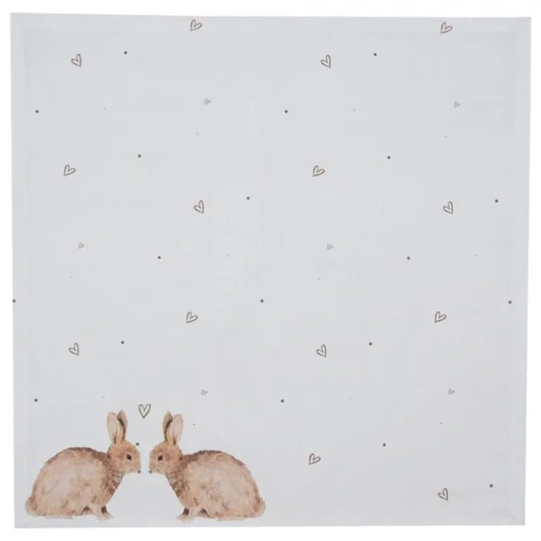 Stoffen servetten (6) Bunnies in Love