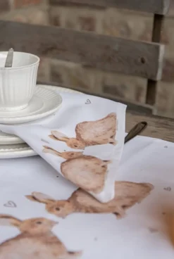 Stoffen servetten (6) Bunnies in Love