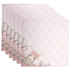 Stoffen servetten (6) Floral Easter Bunny