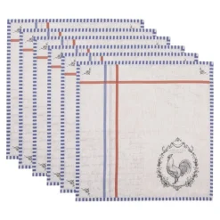 Stoffen servetten (6) Haan Devine French Rooster