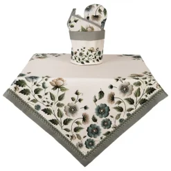 Tafelkleed Anemoon beige/groen 100*100