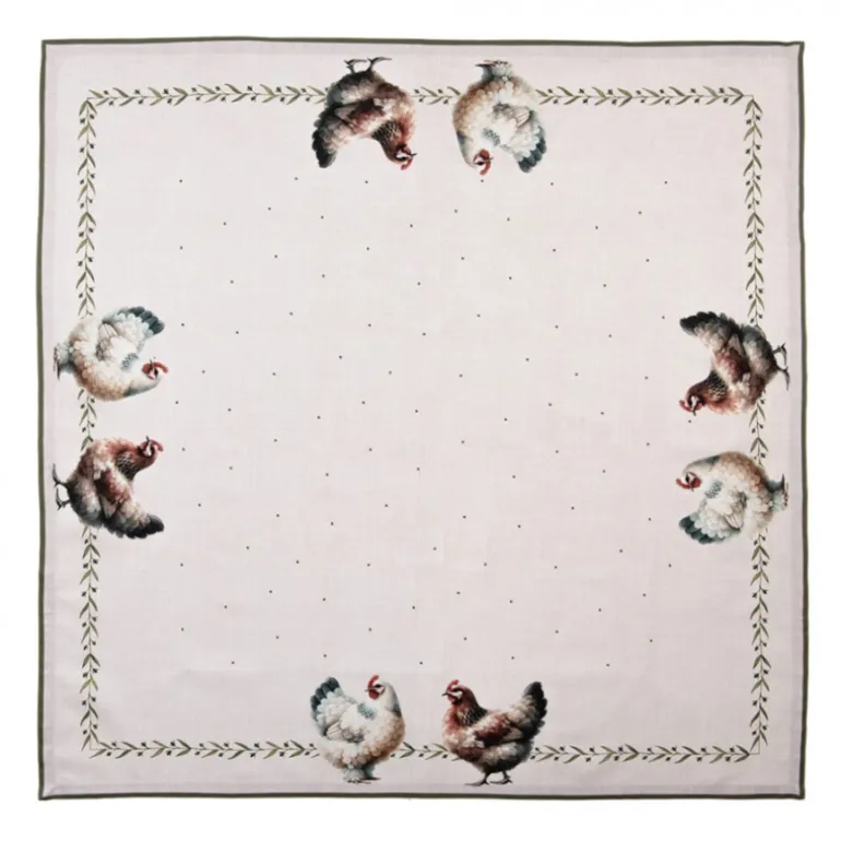 Tafelkleed boerderij kippen 100*100
