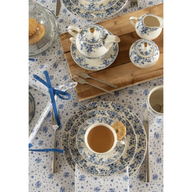 Tafelkleed roosjes blauw 100*100