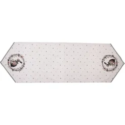 Tafelloper haas en roosjes groen 50*160