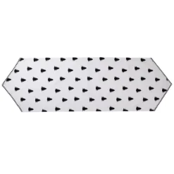 Tafelloper kerstboom wit/zwart