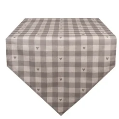 Tafelloper Love It hartjes beige/grijs 50*160