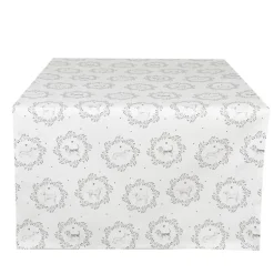 Tafelloper wit/grijs hond 50*140