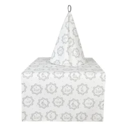 Tafelloper wit/grijs kat 50*140