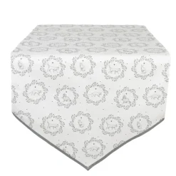 Tafelloper wit/grijs kat 50*160