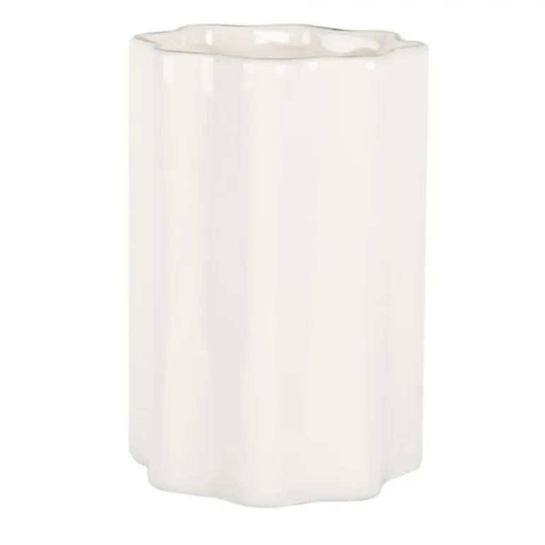 Tandenborstelhouder gegolfd wit