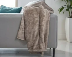 Teddy plaid diep taupe 150*200