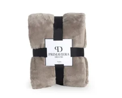 Teddy plaid diep taupe 150*200