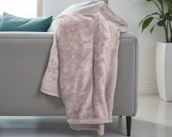 Teddy plaid poeder roze 150*200