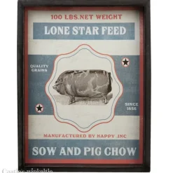 Tekstbord / schilderij varken blauw 32*42