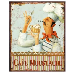 Tekstbord / wandplaat Café Moustache