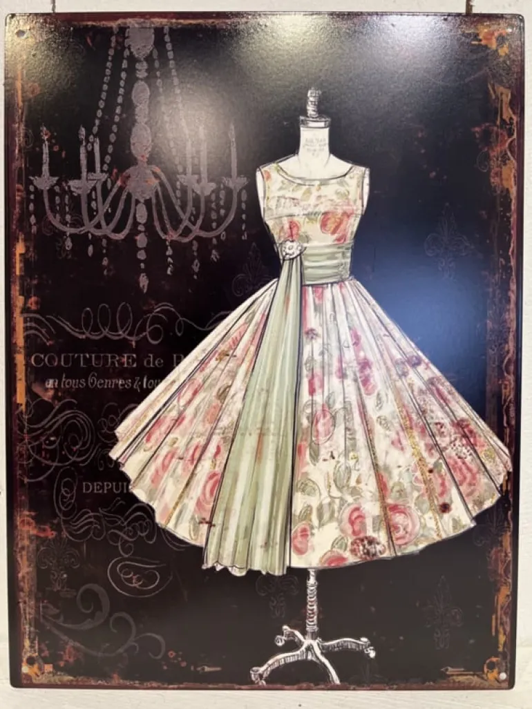 Tekstbord / wandplaat Dress 25*33