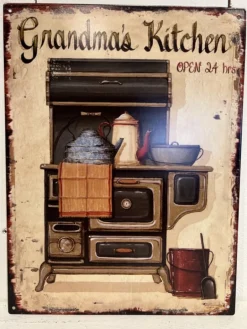 Tekstbord / wandplaat Grandma’s Kitchen 25*33