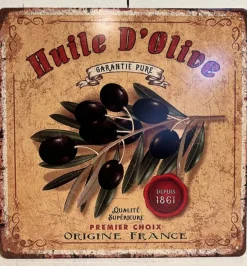 Tekstbord / wandplaat Huile D’Olive