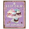 Tekstbord / wandplaat Keep calm eat cupcakes