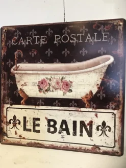 Tekstbord / wandplaat Le Bain 30*30