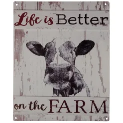 Tekstbord Life is better on the farm 20*25