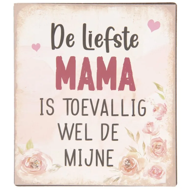 Tekstbordje de liefste mama 13*15