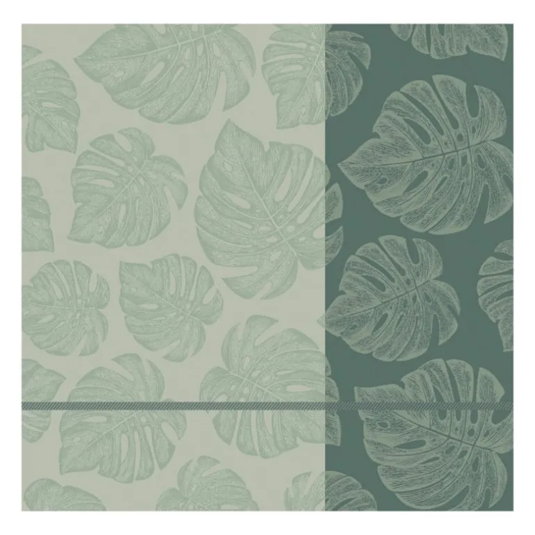Theedoek Monstera groen